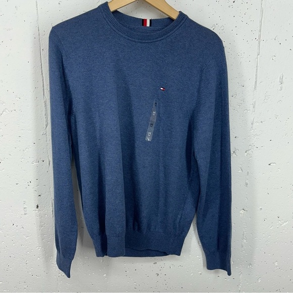 Tommy Hilfiger Men’s Size Medium Blue Crew Neck Sweater New - Picture 2 of 13